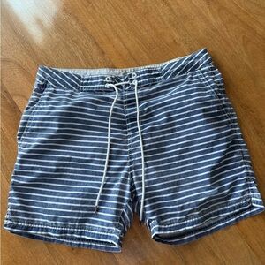 Scotch & Soda Navy and White Striped Swim Trunks